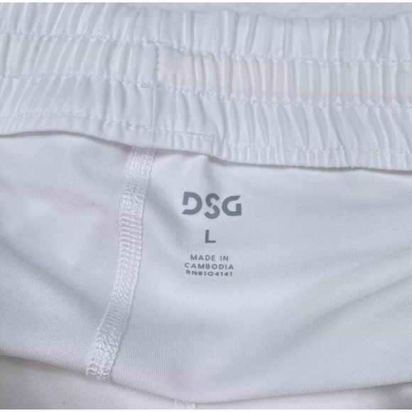 NEW DSG Mid-Rise Stride Golf Skort Built-In Bike Short Pocket White Size Large - Picture 7 of 8